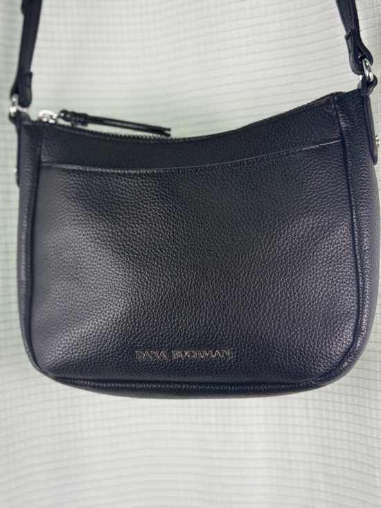 Dana Buchman Handbags - Dana Buchman Black Pebbled Faux Leather Crossbody Bag Adjustable Strap EUC
